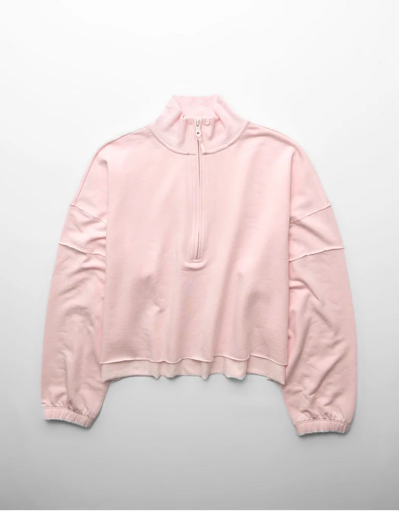 OFFLINE By Aerie OTT Seamed Quarter Zip Sweatshirt