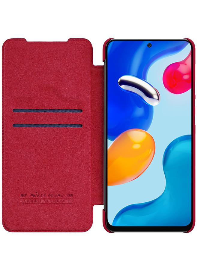 نيلكين جراب لهاتف Xiaomi Redmi Note 11S من سلسلة QIN جراب جلدي بنمط Crazy Horse - Image 4