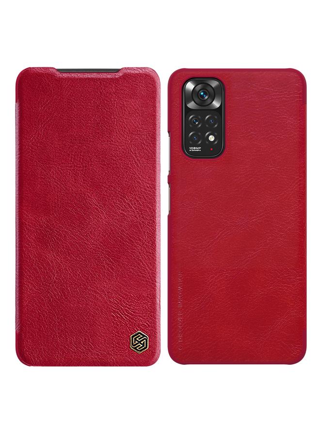 نيلكين جراب لهاتف Xiaomi Redmi Note 11S من سلسلة QIN جراب جلدي بنمط Crazy Horse - Image 1