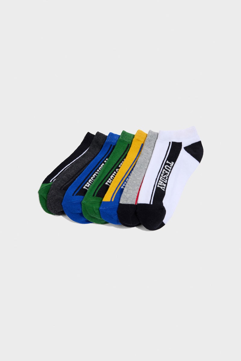 DeFacto Multicolour Boy Boy Printed 7 piece Short Socks Casual - Image 1