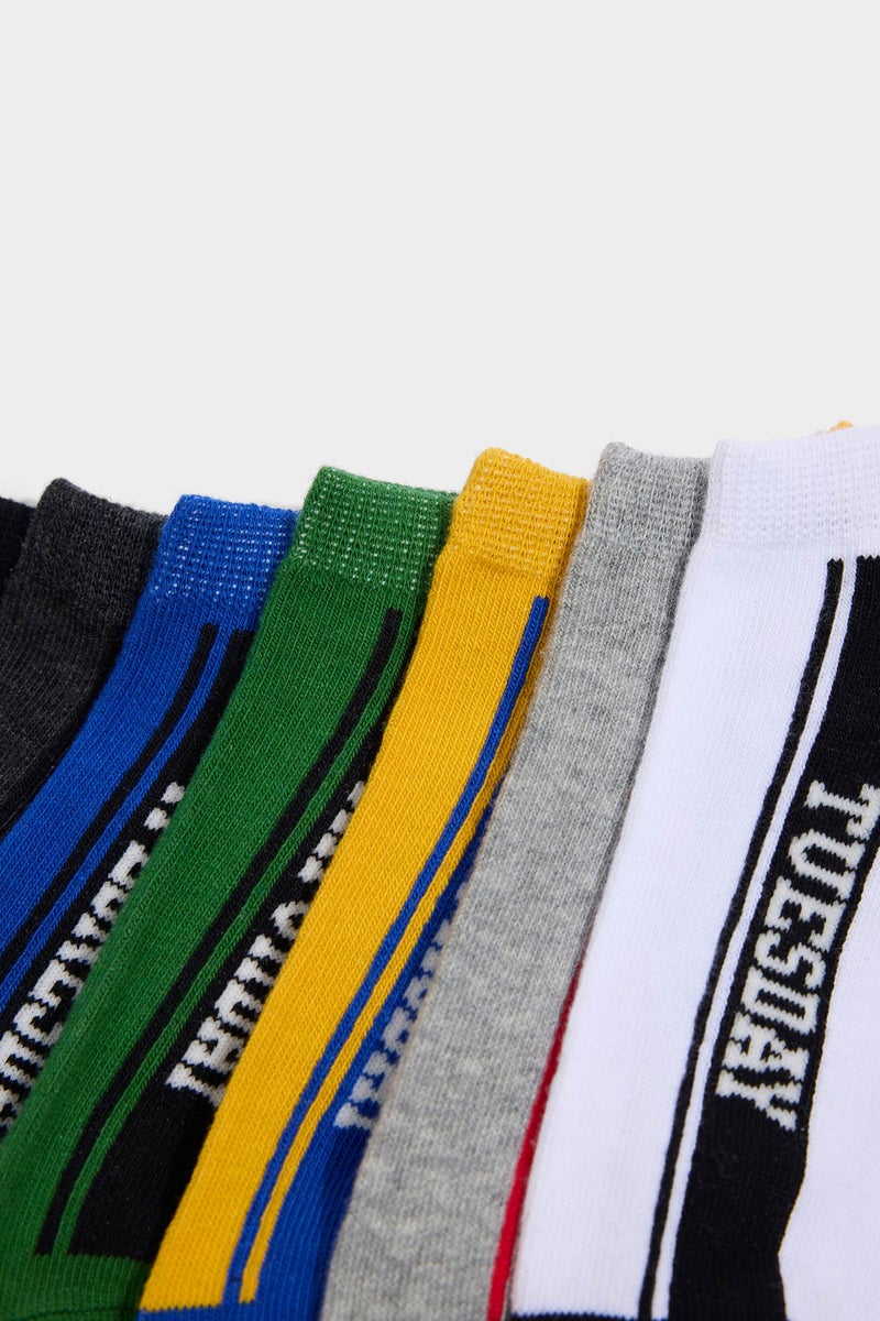 DeFacto Multicolour Boy Boy Printed 7 piece Short Socks Casual - Image 4