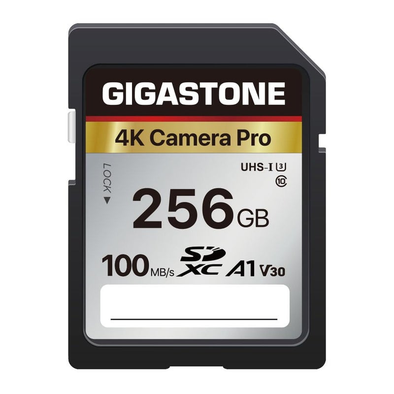 Gigastone ã€5-Years Data Recoveryã€‘ GIGASTONE 256GB SD Card, 4K Camera Pro, A1 V30 SDXC Memory Card 4K UHD Video Compatible with Canon Digital Camera, with 1 Mini Case - Image 1