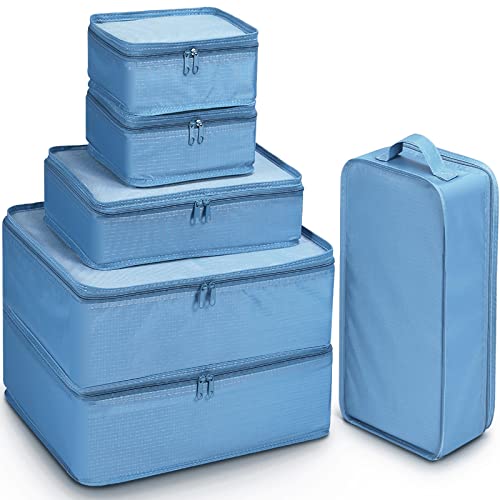 Mossio Packing Organizers,Mossio 6 Set Mesh Bag for Home,Travel and Daily Use Sea Blue - Image 1