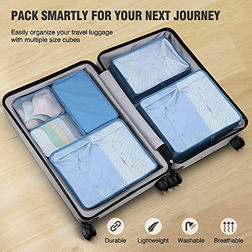 Mossio Packing Organizers,Mossio 6 Set Mesh Bag for Home,Travel and Daily Use Sea Blue - Image 5