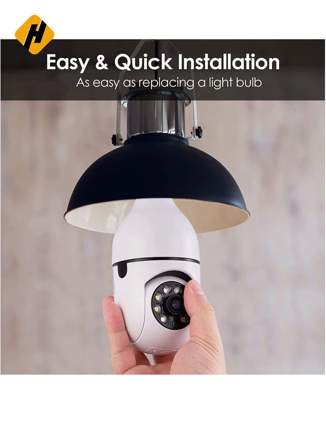 HuHa 1080P Security Wireless Camera, Light Bulb Security Camera, 360 Degree 2.4GHz & 5G WiFi IP Camera for Home Indoor Outdoor Security, Human Motion Detection and Alarm Two Way Talk  - Image 4