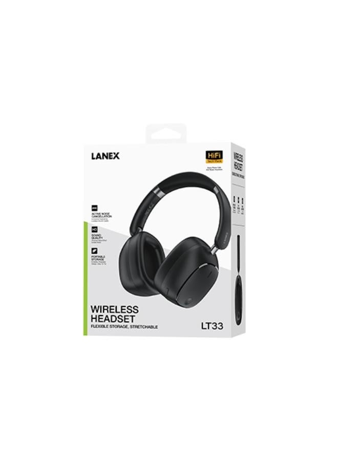LANEX Lanex LT33 ANC Wireless Headset - Black  - Image 5