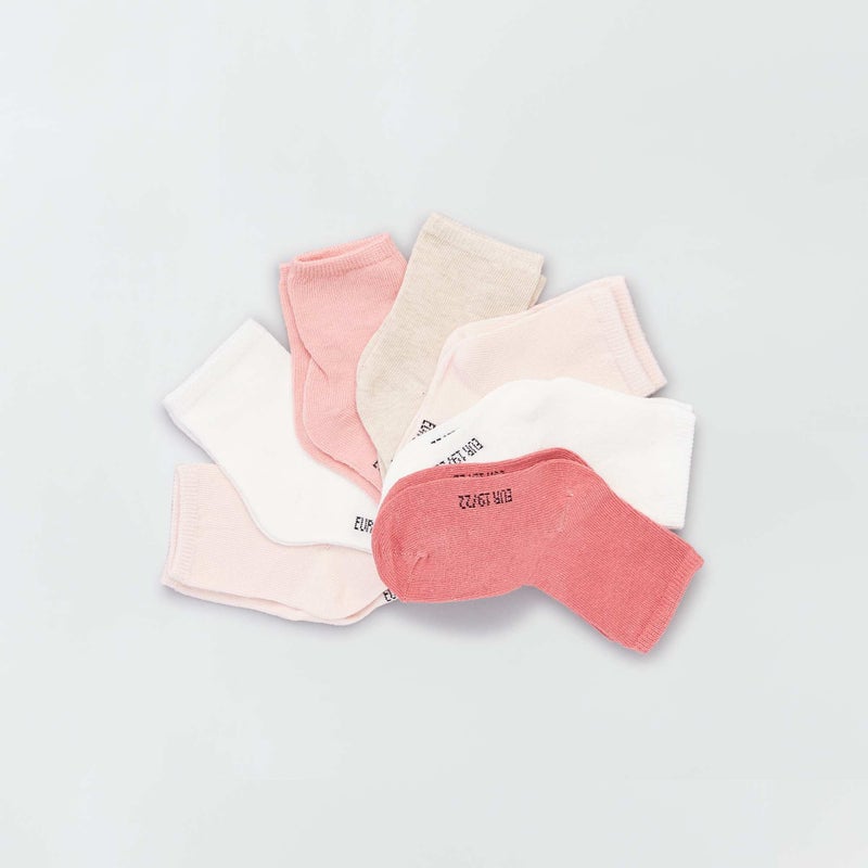 Baby Unisex Pack of 7 pairs of eco-design  socks (Plain)