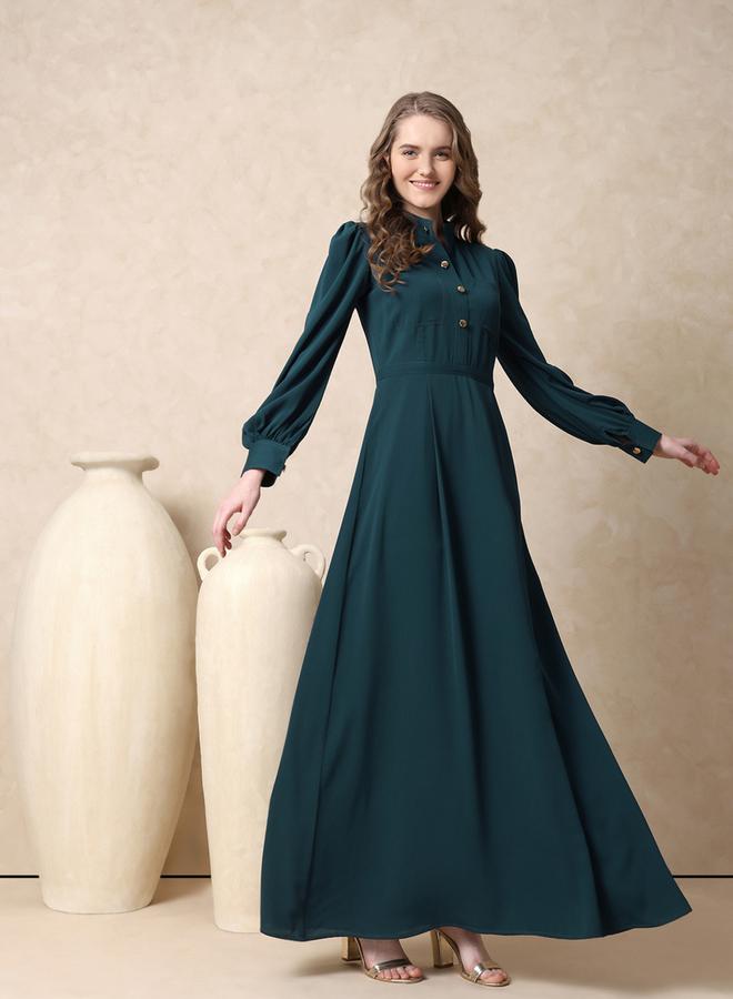 Mish Mish Mandarin Collar Front Button Maxi Dress  - Image 1
