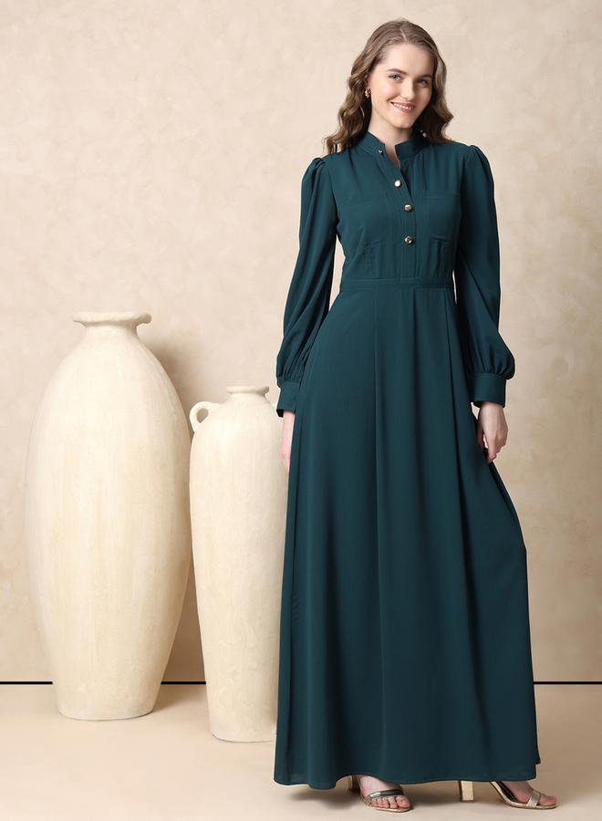 Mish Mish Mandarin Collar Front Button Maxi Dress  - Image 4