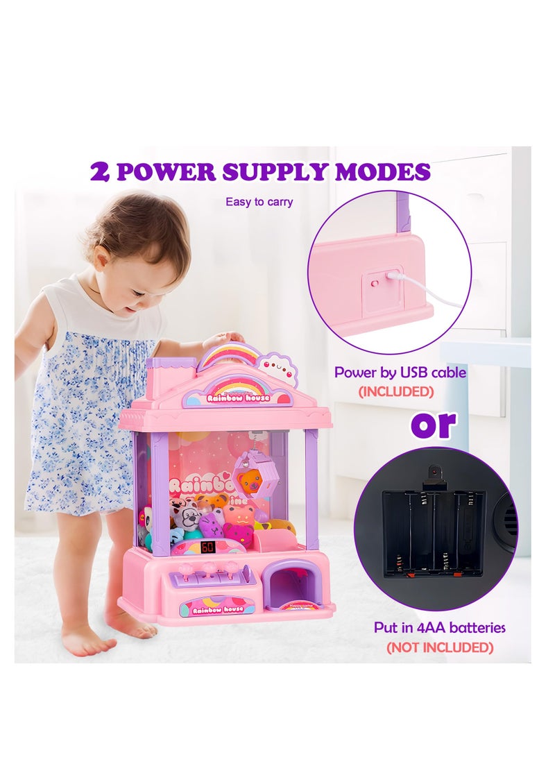 SYOSI Mini Claw Machine for Kids | Girl Toys for Ages 8-13 Arcade Game Toy Claw Machine Electric Candy Vending Machine Toy with LED Lights & Adjustable Sound, Birthday Gifts for Girls Ages 4+ Pink - Image 3