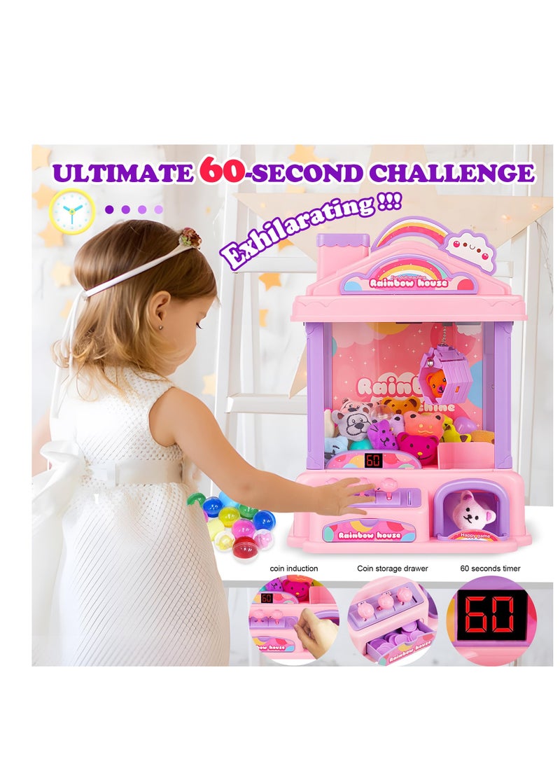 SYOSI Mini Claw Machine for Kids | Girl Toys for Ages 8-13 Arcade Game Toy Claw Machine Electric Candy Vending Machine Toy with LED Lights & Adjustable Sound, Birthday Gifts for Girls Ages 4+ Pink - Image 2