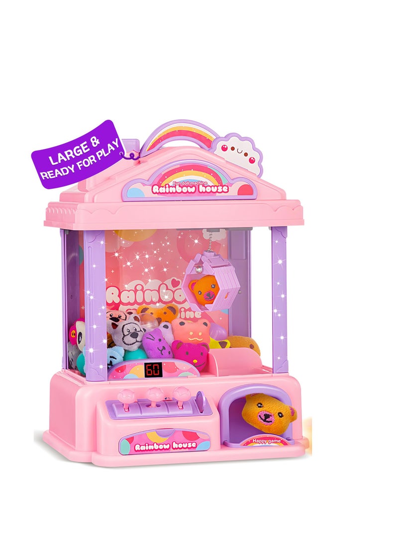 SYOSI Mini Claw Machine for Kids | Girl Toys for Ages 8-13 Arcade Game Toy Claw Machine Electric Candy Vending Machine Toy with LED Lights & Adjustable Sound, Birthday Gifts for Girls Ages 4+ Pink - Image 1