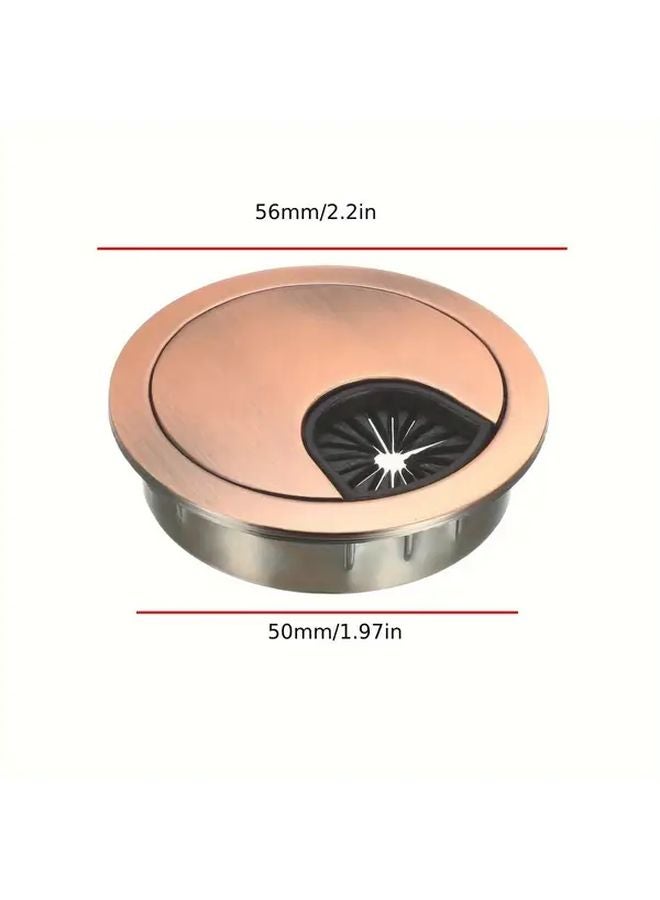4pcs Red Bronze Copper Cable Hole Covers Desk Wire Cord Grommets Organizer For Office PC Desk - Image 3