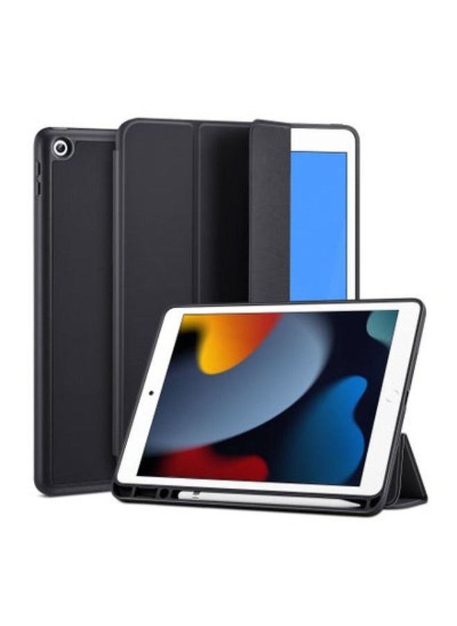 iPad 10.2 Case iPad 9th Generation 2021  8th Generation 2020  7th Generation 2019 Case with Pencil Holder Soft TPU Smart Stand Back Cover Case for iPad 10.2 inch Auto Wake Sleep Black