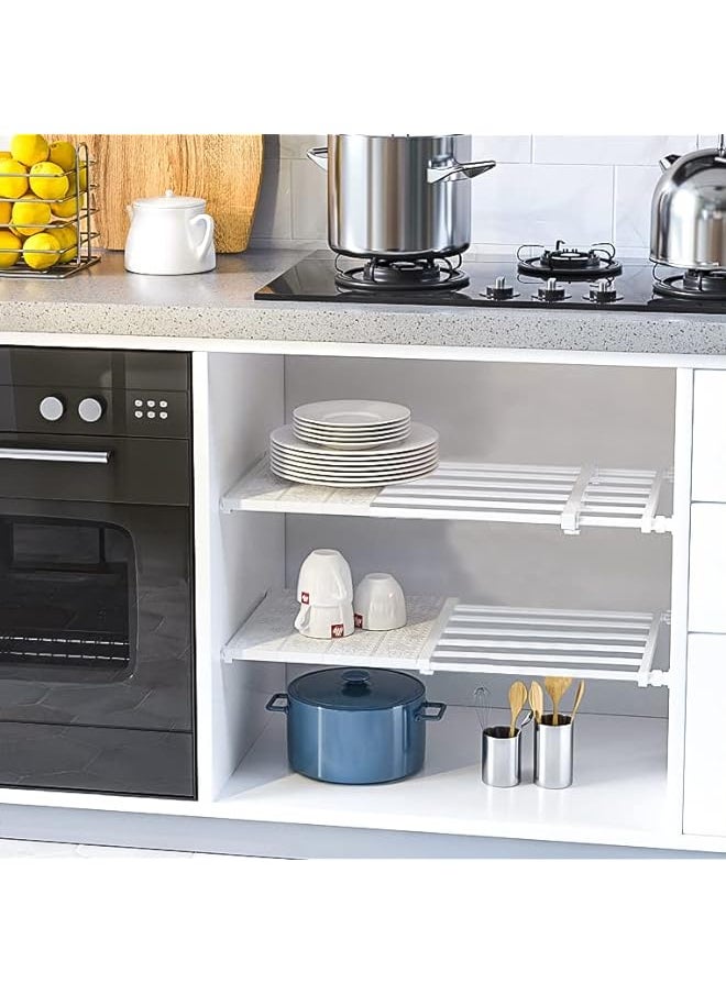 erorex - Tension Shelf Rod Expandable Separator Shelf Adjustable Wardrobe Clothes Divider Stretchable Layered Partition Rack Punch Free Scalable Organizer Cupboard Baffle Large - Image 1
