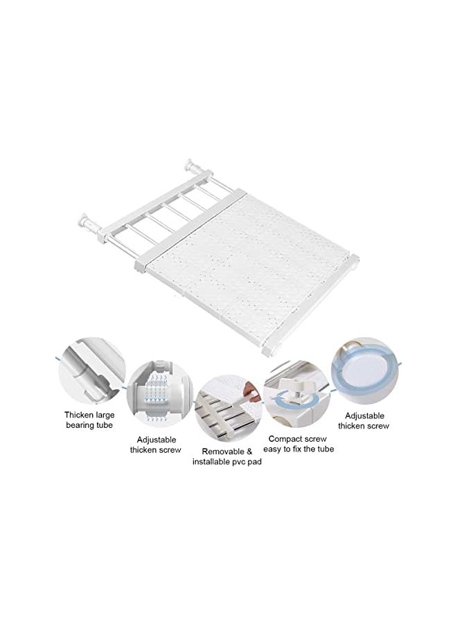 erorex - Tension Shelf Rod Expandable Separator Shelf Adjustable Wardrobe Clothes Divider Stretchable Layered Partition Rack Punch Free Scalable Organizer Cupboard Baffle Large - Image 1