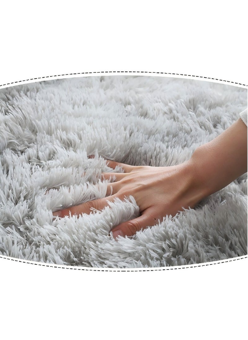 Beauenty Super Soft Rugs Fluffy Carpets Tie-Dye Rugs for Living Room Bedroom Girls Kids Room Nursery Home Decor Non-Slip Machine Washable Carpet-80*160cm-Rainbow Colors  - Image 3