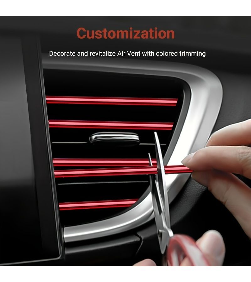Silvery 20pcs Flexible Car Air Vent Strips Bendable DIY Decorative Fit Most AC Vents - Image 3