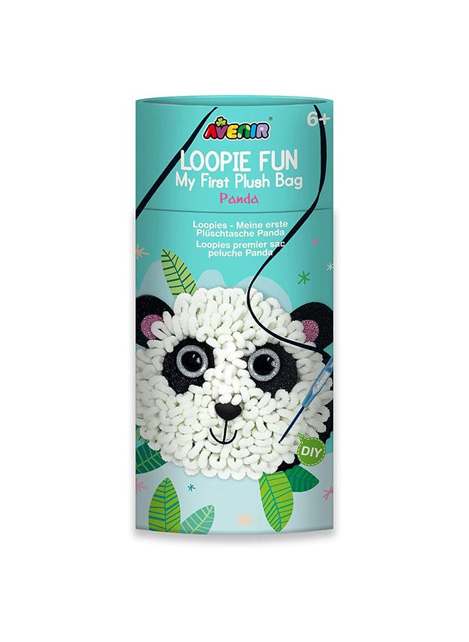 Avenir - Fun My First Plush Bag Kit Panda Learn to Sew With Loopies Complete Kit With Felt, Soft Yarn Crochet Hook and Step by Step Instructions Safe & Easy to Use Kids Aged 3+ - Image 1