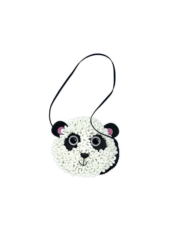 Avenir - Fun My First Plush Bag Kit Panda Learn to Sew With Loopies Complete Kit With Felt, Soft Yarn Crochet Hook and Step by Step Instructions Safe & Easy to Use Kids Aged 3+ - Image 1
