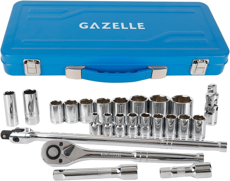 Gazelle Gazelle 1/2 In. Drive Metric Socket Set - 24 Pieces - Image 1