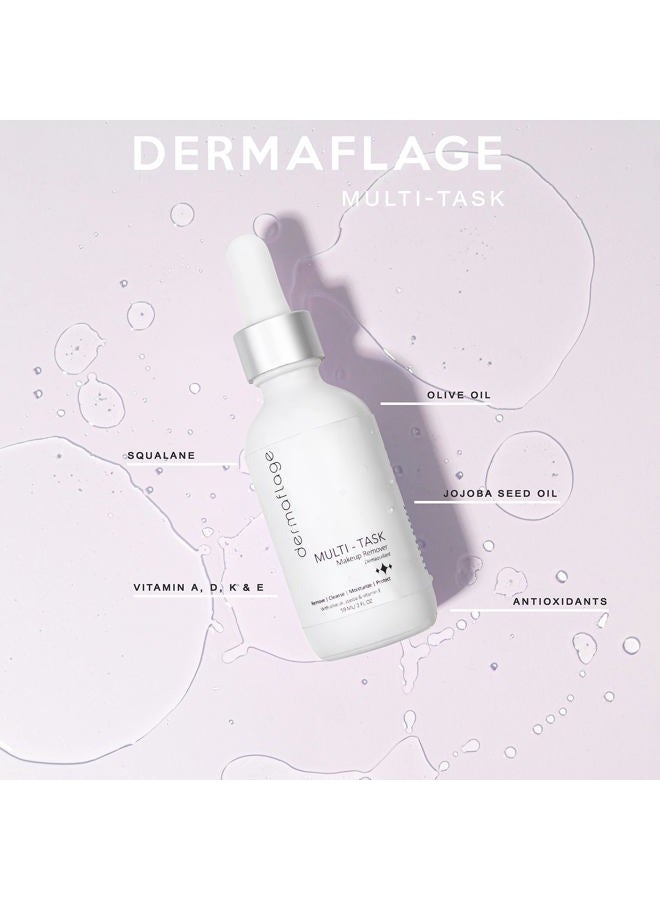 dermaflage زيت تنظيف الوجه | مزيل مكياج للبشرة الحساسة | متعدد المهام مع زيت الزيتون المضاد للأكسدة، فيتامين E. | من ديرمافلاج | 2 أونصة سائلة. - Image 4