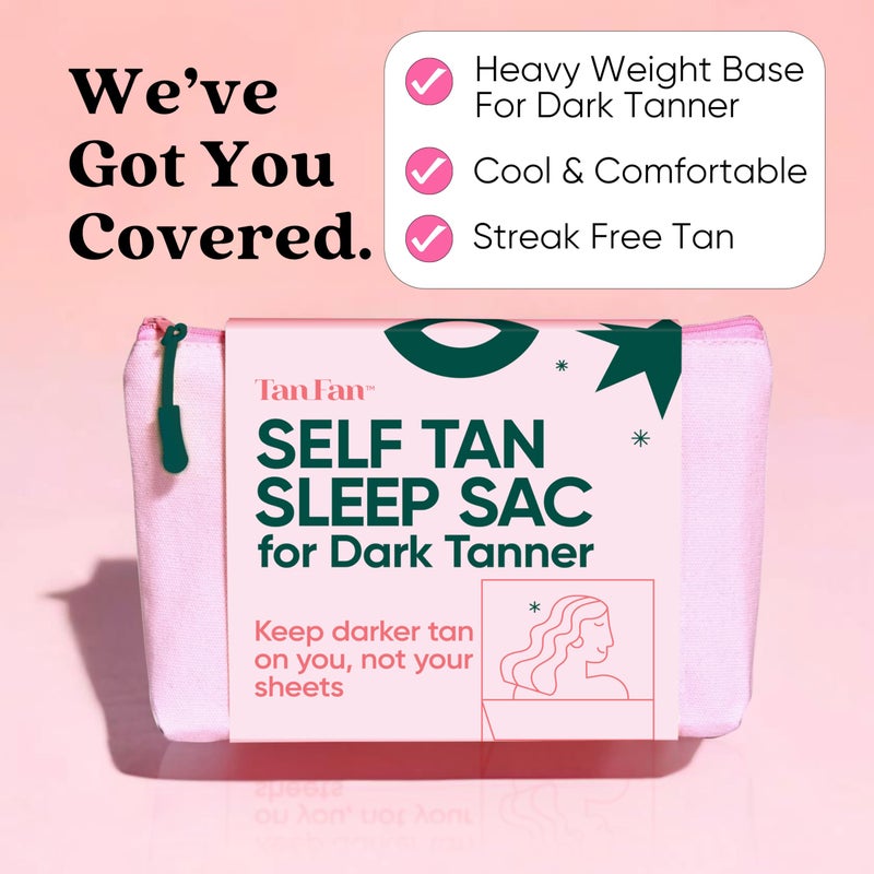 Tan Fan Self Tan Sleep Sac for Dark Tanner - Keep Sheets Clean from Dark Tan Stains - 100% Cool Silky Poly - Thicker Bottom - Lightweight Top - Won’t Rub or Absorb Tanner - Roomy Foot Openings (Pink) - Image 3