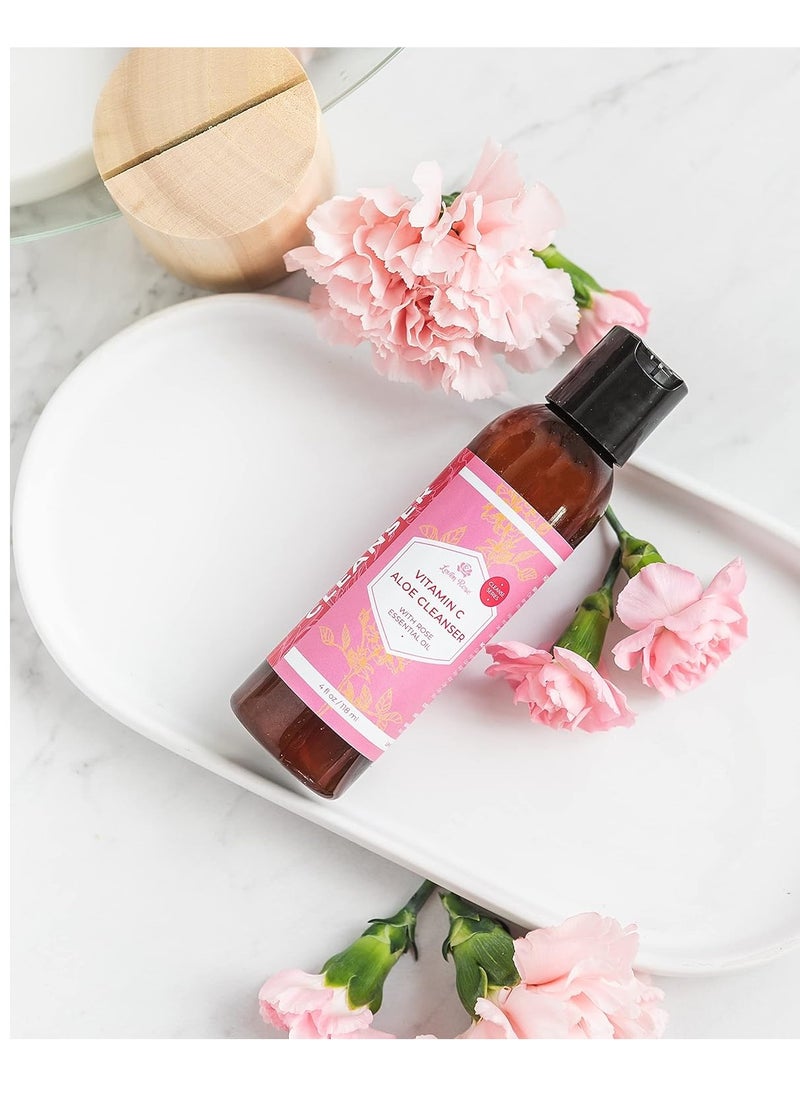 Leven Rose Leven Rose Vitamin C Cleanser 4 oz – Facial Cleanser for Women & Men with Argan Oil, Vitamin E, Rose Water, Aloe – Foam Face Cleanser and Face Moisturizer for All Skin Types  - Image 4