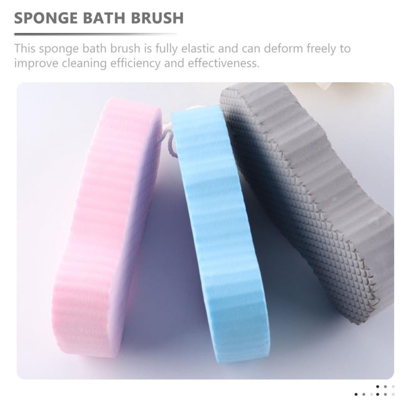 3D Exfoliating Shower Sponge Set Skin Friendly Bath Scrubber Body Washing Tool 3 Pack Blue - Image 4