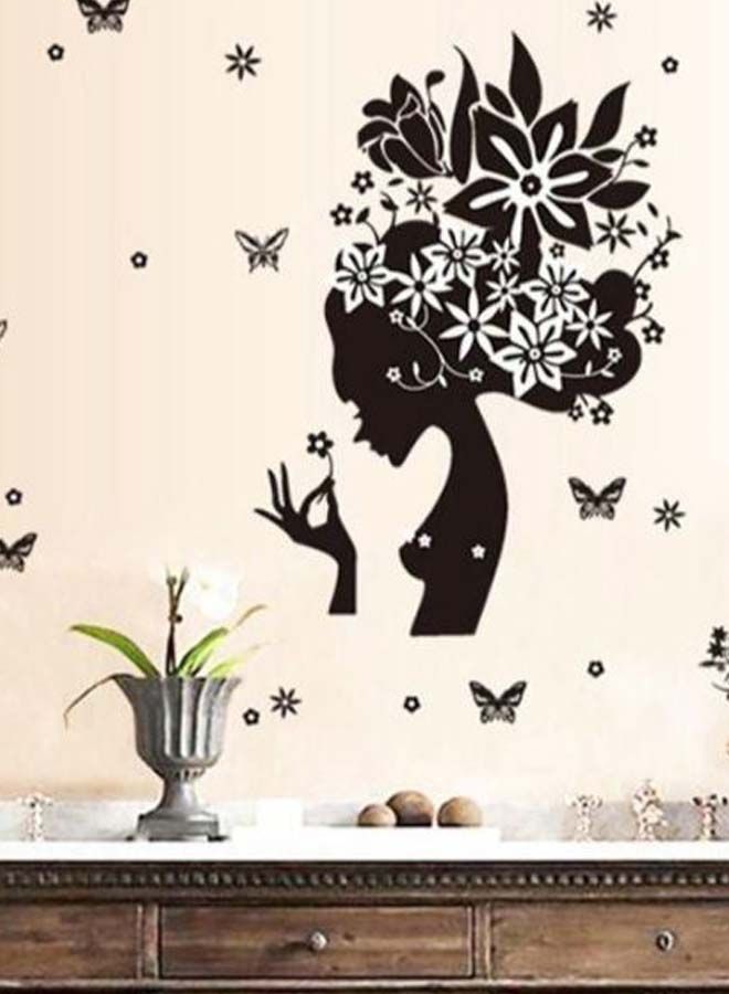 NIBEMINENT 26-Piece Removable Rose Girl Wall Decal Sticker Black 50 x 70cm - Image 2
