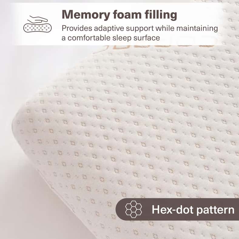 Pan Home Balance Copper Infused Memory Foam Pillow 45x70x13cm-White - Image 5