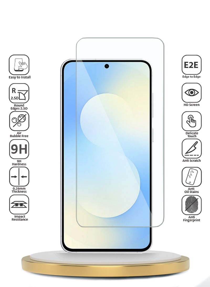 Wtech Samsung Galaxy S25 FE 5G 2025 WTech Premium Series Curved Edges 9H 2.5D Tempered Glass Screen Protector (MSG9CN) - Clear - Image 2