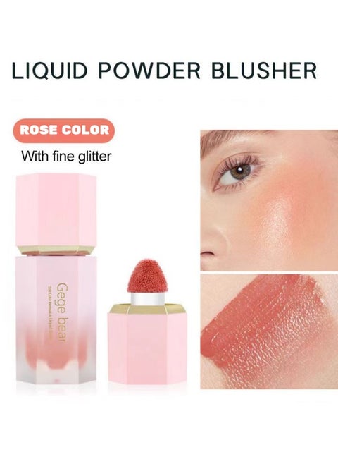Liquid Blush With Built-in Applicator Natural and Moist Matte Effect Long-lasting Waterproof Rich Pigment Whitening and Brightening Rose Color