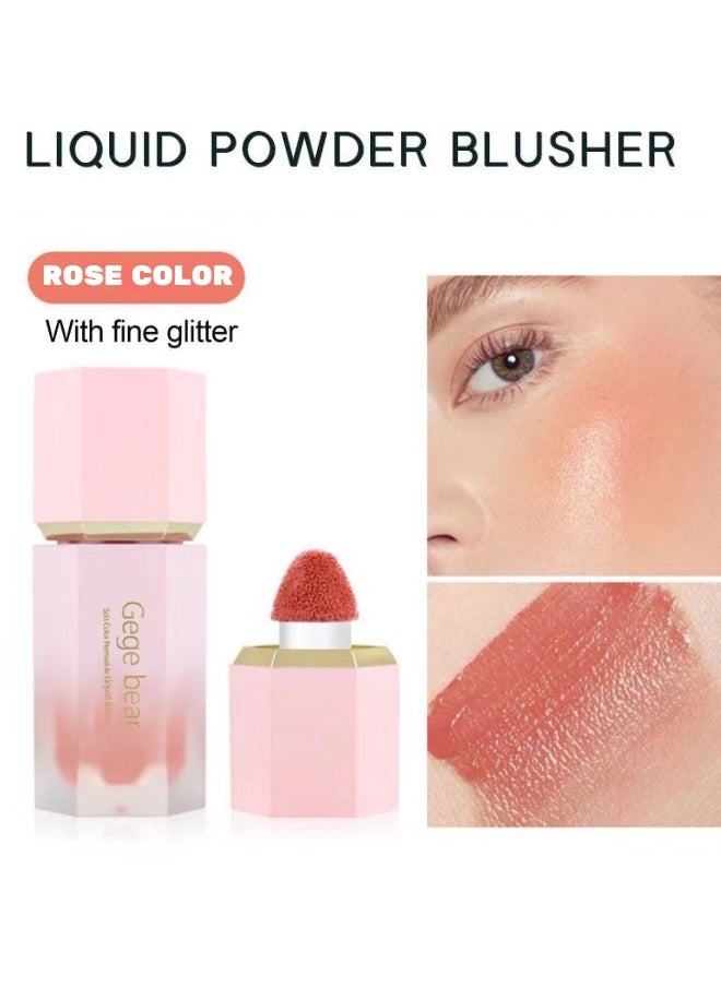 Gege bear - Liquid Blush With Built-in Applicator Natural and Moist Matte Effect Long-lasting Waterproof Rich Pigment Whitening and Brightening Rose Color - Image 1