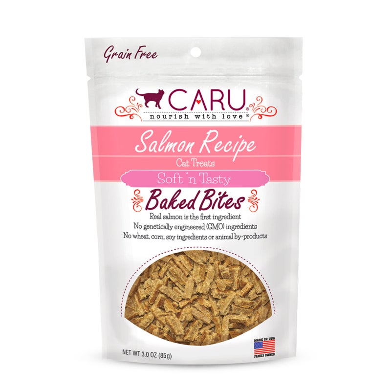 CARU - Soft â€˜n Tasty Baked Bites - Salmon Bites Cat Treats - Flavorful All-Natural Treats - 3 oz. - Image 1