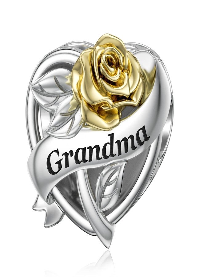 DALARAN Grandma Charms Fit Pandora Charm Bracelet S925 Mom Rose Love Heart Bead Christmas Bead for Women - Image 1