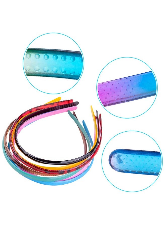 Duufin 30 Pieces Plastic Headbands Thin Plain Plastic Headband With Teeth Colorful Plain Headbands 0.8Cm Plastic Hair Headband For Girls And Women 30 Colors - Image 4