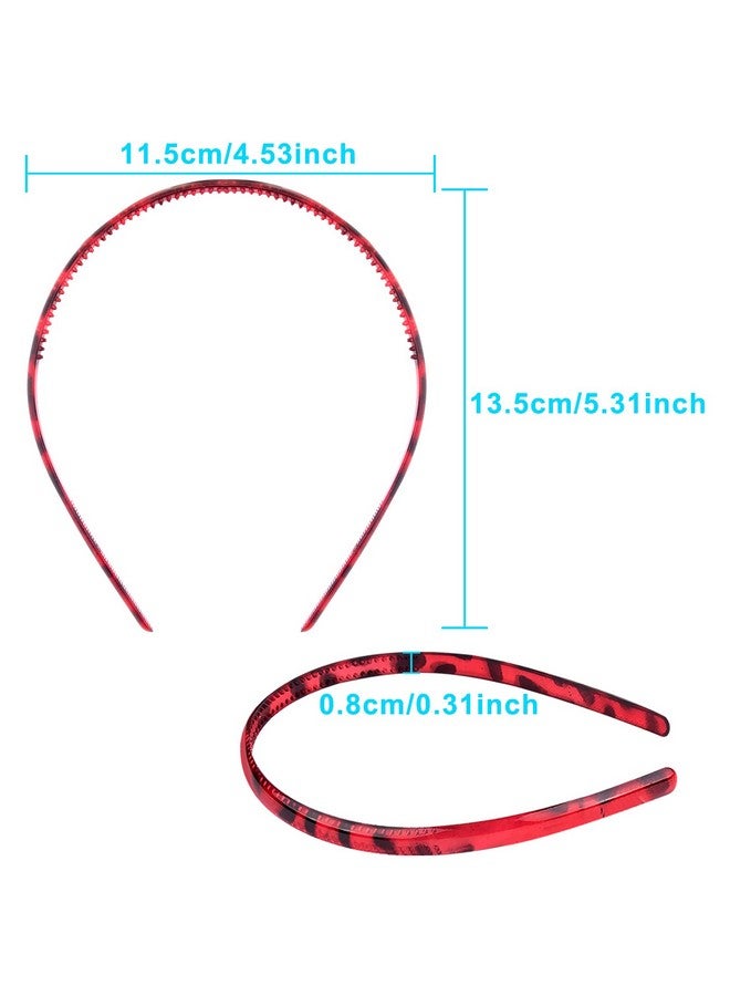 Duufin 30 Pieces Plastic Headbands Thin Plain Plastic Headband With Teeth Colorful Plain Headbands 0.8Cm Plastic Hair Headband For Girls And Women 30 Colors - Image 3