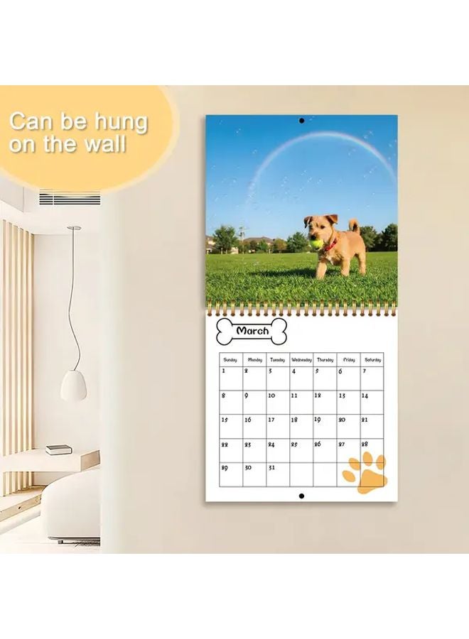 2026 تقويم مكتبي ملون برسومات كلاب لطيف مجلد بشكل حلزوني مخطط شهري ويومي 1 قطعة - Image 4