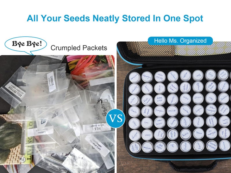 hasumcol 70 Slots Seed Storage Organizer, Garden Seeds Saver kit Seed Organizer with 20 Seed Envelopes, Write Label, Funnel, Tweezer for Flower Plants Vegetable Seed Saving (Seeds not Included) - Image 3