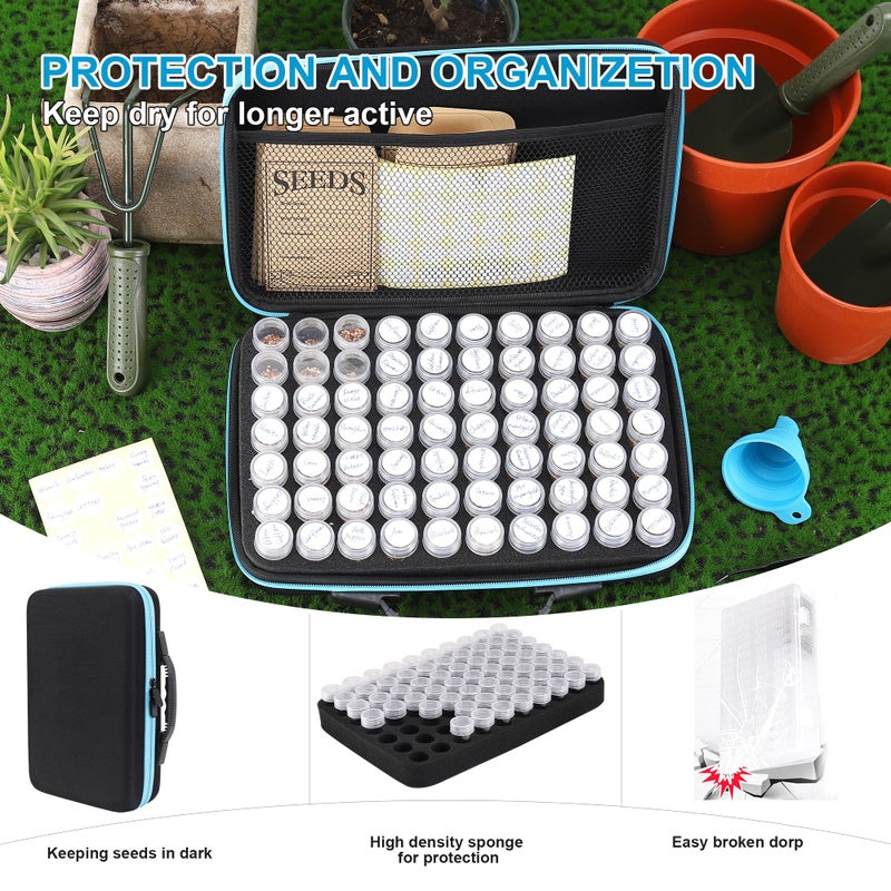 hasumcol 70 Slots Seed Storage Organizer, Garden Seeds Saver kit Seed Organizer with 20 Seed Envelopes, Write Label, Funnel, Tweezer for Flower Plants Vegetable Seed Saving (Seeds not Included) - Image 4