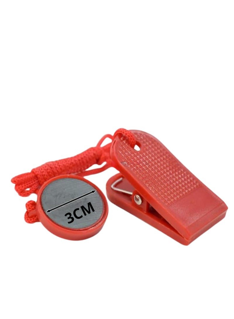 ساكن مفتاح امان مغناطيسي حجم 3سم, يناسب معظم اقفال الامان المغناطيسية للمشي مناسب لـ 99% آلات المشي واجهزة السير المتحركة لون أحمر بلاستيك - Image 2