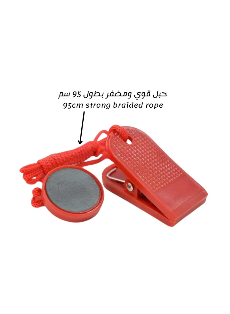 ساكن مفتاح امان مغناطيسي حجم 3سم, يناسب معظم اقفال الامان المغناطيسية للمشي مناسب لـ 99% آلات المشي واجهزة السير المتحركة لون أحمر بلاستيك - Image 4