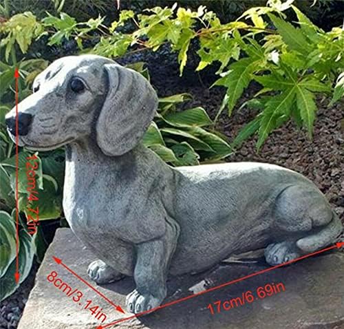 EatingBiting 67x47 Resin Dachshund  French Bulldog Outdoor Animal Sculpture Ornament - Image 3