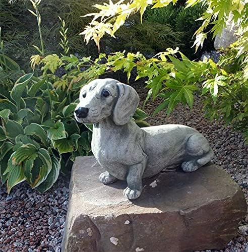 EatingBiting 67x47 Resin Dachshund  French Bulldog Outdoor Animal Sculpture Ornament - Image 5
