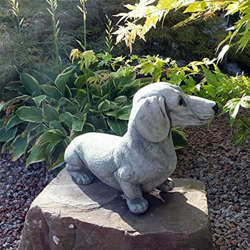 EatingBiting 67x47 Resin Dachshund  French Bulldog Outdoor Animal Sculpture Ornament - Image 2