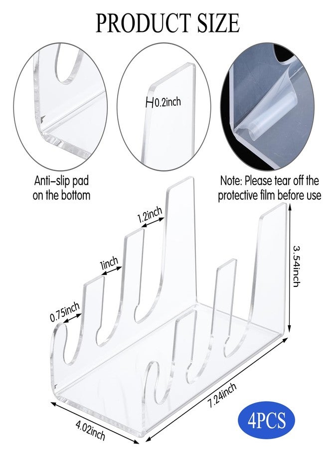 AojSup 4 Pcs 3 Tier Plate Dinnerware Display Stand Acrylic Clear Plate Stand China Platters Holder Setting Racks for Display Pictures or Plate, Kitchenware, Home Office Supplies Festival Party Decoration - Image 2