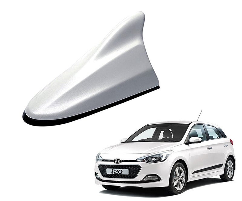 Auto Pearl Shark Fin Signal Receiver Antenna - O.E. Polar White Color Compatiable with - I20 Elite - Image 1