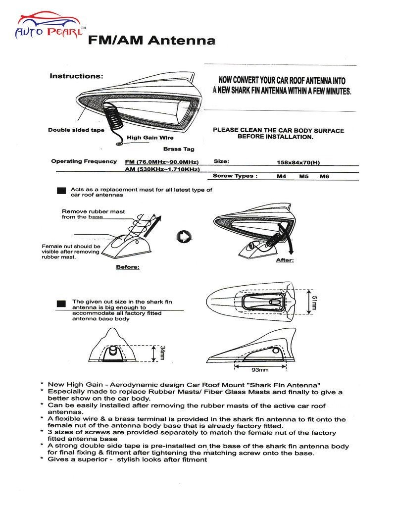 Auto Pearl Shark Fin Signal Receiver Antenna - O.E. Polar White Color Compatiable with - I20 Elite - Image 3