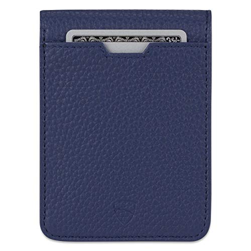 Vaultskin MANHATTAN Slim RFID Blocking Bifold Leather Wallet for Men - Minimalist Front Pocket Card Holder, Holds 9 Cards & Cash, Premium Italian Leather (Matt Blue) - Image 3